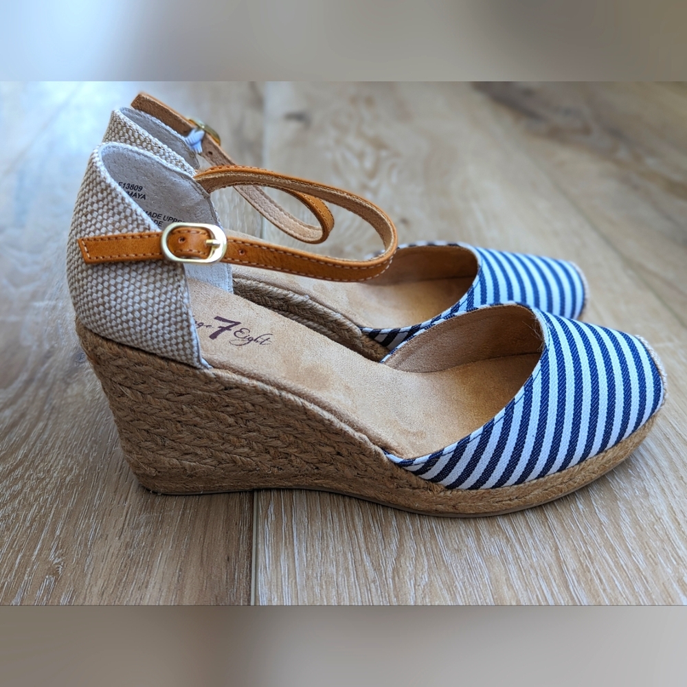 French Style Espadrilles Blue 🔷White Stripe ⚪ 🏖️🩴